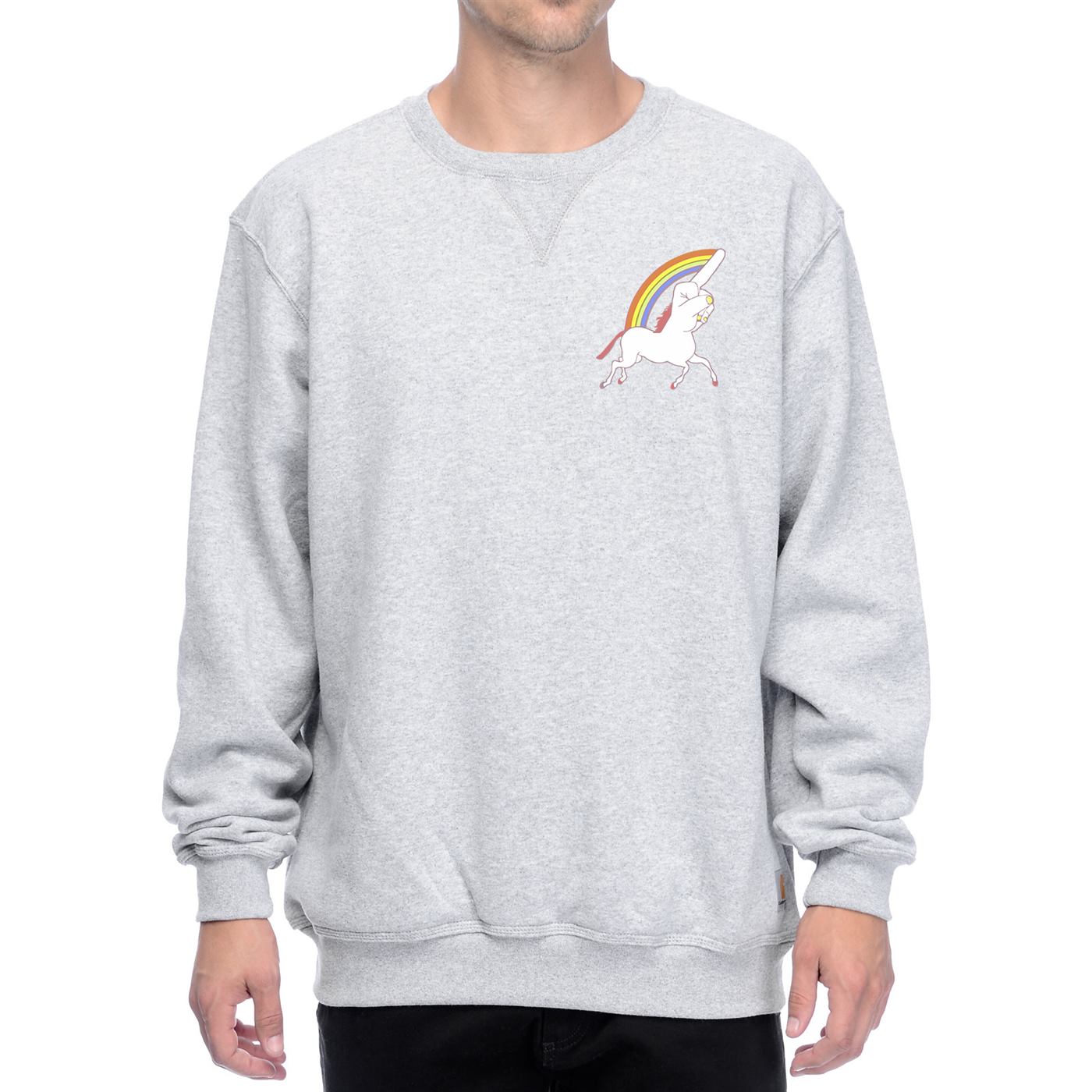 Moletom careca cinza estampa rainbow